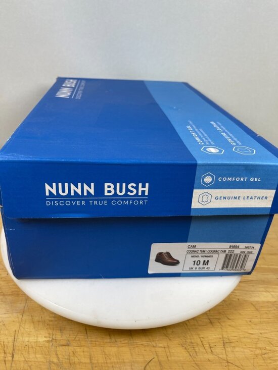 Nunn Bush Cam Men 10M Cognac Leather Oxford Comfort Gel Lace Up NIB main image 4